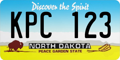 ND license plate KPC123