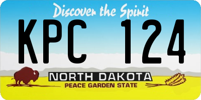 ND license plate KPC124