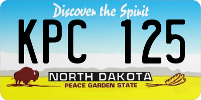 ND license plate KPC125