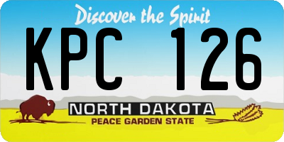 ND license plate KPC126