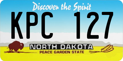ND license plate KPC127
