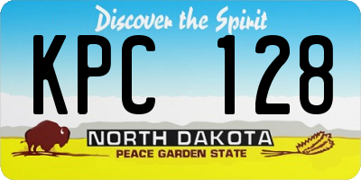 ND license plate KPC128