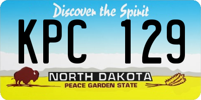 ND license plate KPC129