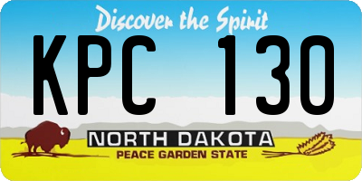 ND license plate KPC130