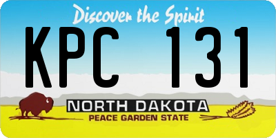 ND license plate KPC131