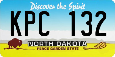 ND license plate KPC132