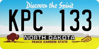 ND license plate KPC133