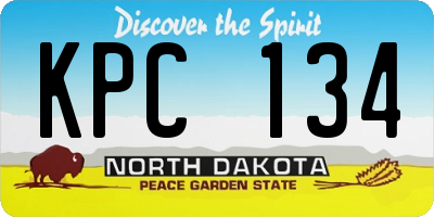 ND license plate KPC134