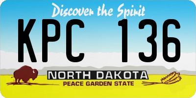 ND license plate KPC136