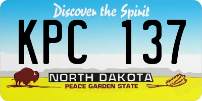 ND license plate KPC137