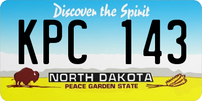 ND license plate KPC143