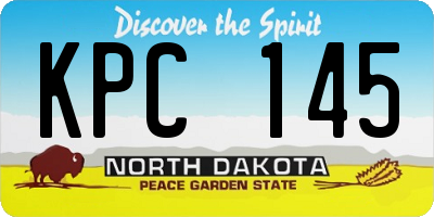 ND license plate KPC145