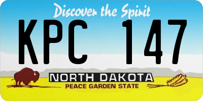 ND license plate KPC147