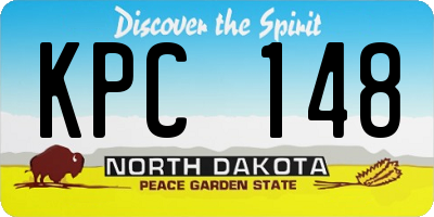 ND license plate KPC148