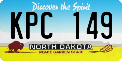 ND license plate KPC149