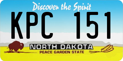 ND license plate KPC151