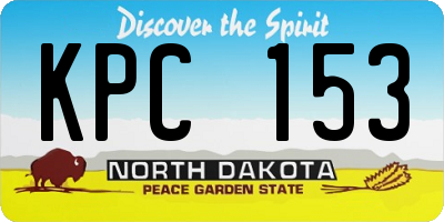 ND license plate KPC153