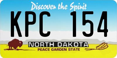 ND license plate KPC154
