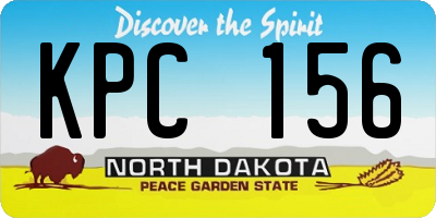 ND license plate KPC156