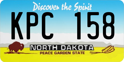 ND license plate KPC158
