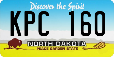 ND license plate KPC160