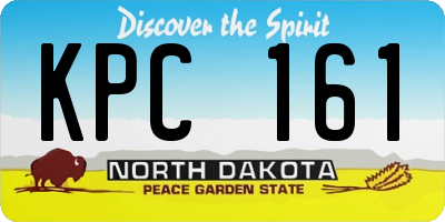 ND license plate KPC161