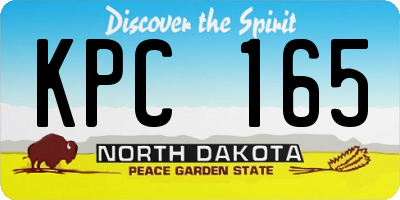 ND license plate KPC165