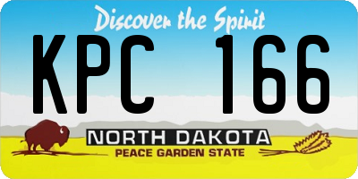 ND license plate KPC166