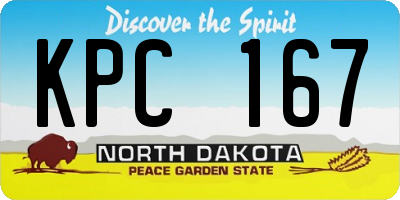 ND license plate KPC167