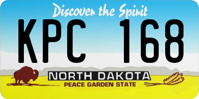 ND license plate KPC168