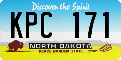 ND license plate KPC171