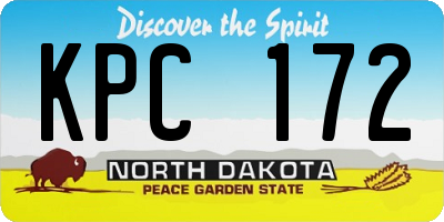 ND license plate KPC172