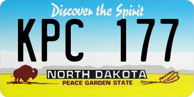 ND license plate KPC177