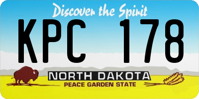 ND license plate KPC178