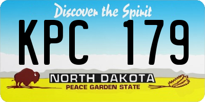 ND license plate KPC179