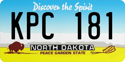 ND license plate KPC181