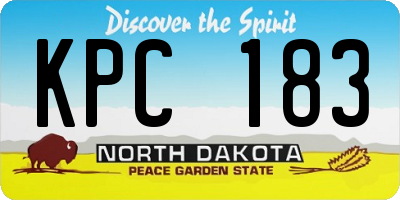 ND license plate KPC183