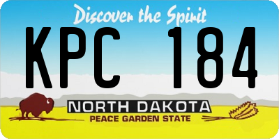 ND license plate KPC184
