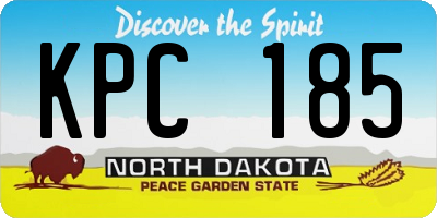 ND license plate KPC185
