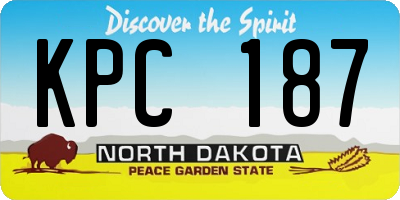 ND license plate KPC187
