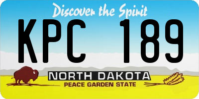 ND license plate KPC189