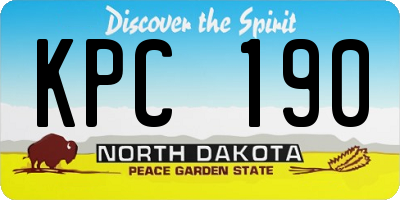 ND license plate KPC190