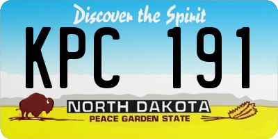 ND license plate KPC191