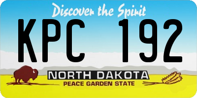 ND license plate KPC192