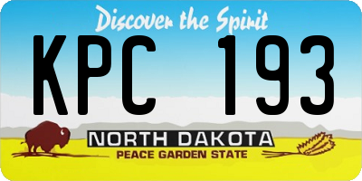ND license plate KPC193