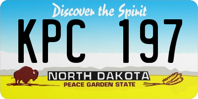ND license plate KPC197
