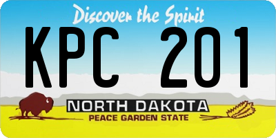 ND license plate KPC201