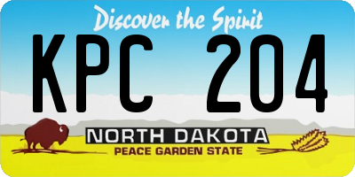ND license plate KPC204