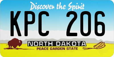 ND license plate KPC206