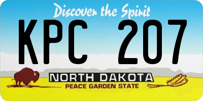 ND license plate KPC207